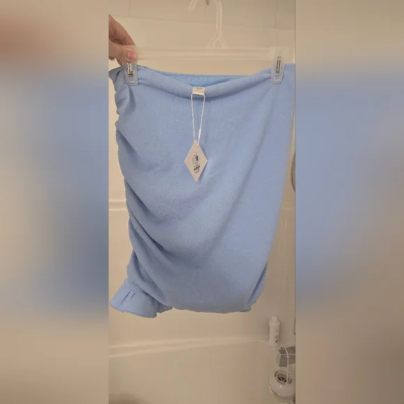 Light Blue Ruched Skirt - Picture 2 of 4